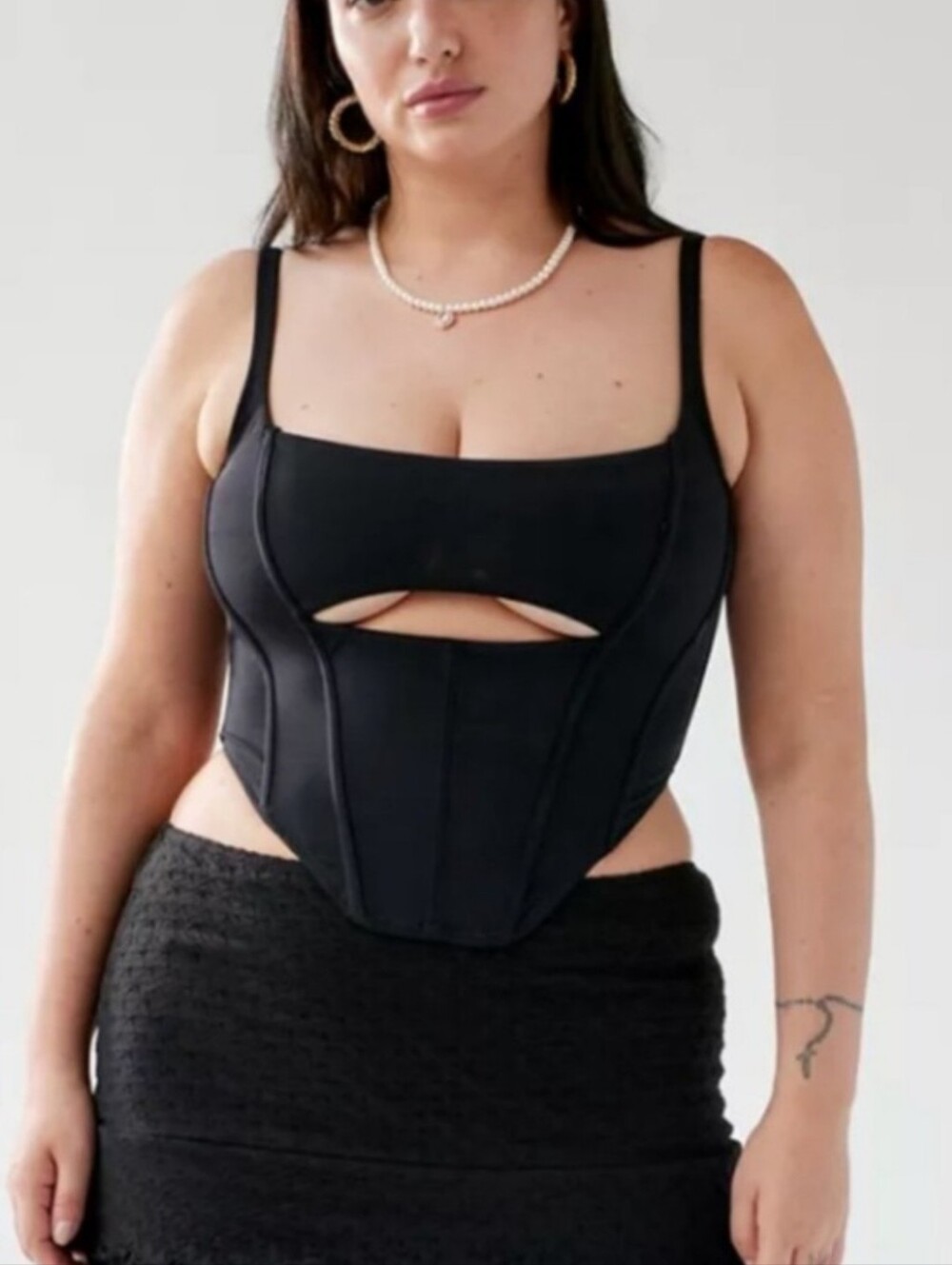 Out From Under Women's S Black Cut Out Corset Top